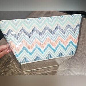 T.H.R.E.S.H.O.L.D melamine square serving bowl multicolor chevron style 11"